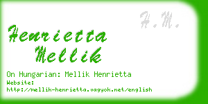 henrietta mellik business card